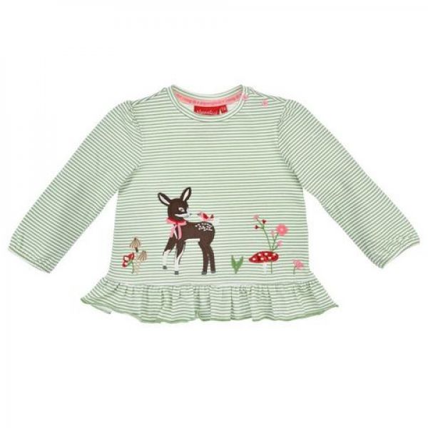 Kindershirt Dürrnberg grün gestreift Langarm Bondi