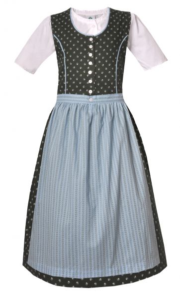 Kinderdirndl Jugenddirndl Staudhausen grün blau Trachtenset 3tlg. Isar-Trachten