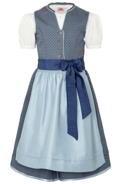 Kinderdirndl Wuschel blau Trachtenset 3-tlg. Spieth &amp; Wensky