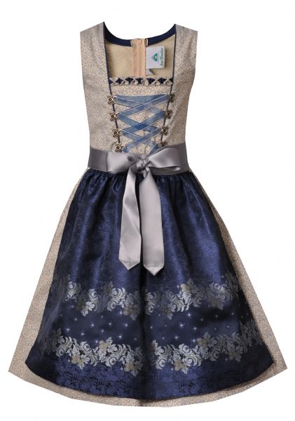 Kinderdirndl Jugenddirndl Hilgen beige blau Isar-Trachten
