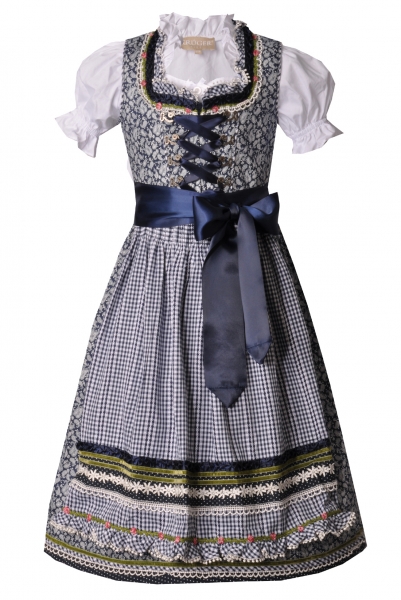 Kinder- und Teeniedirndl blau Set 3-tlg. Krüger