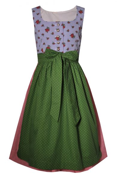 Kinderdirndl Thürham blau rot karo grün Set 2-tlg. Hannah Collection