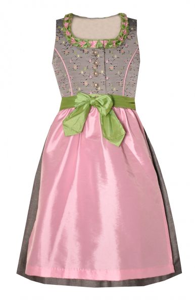 Kinderdirndl Steinreuth grau silber rosa grün Hannah Collection