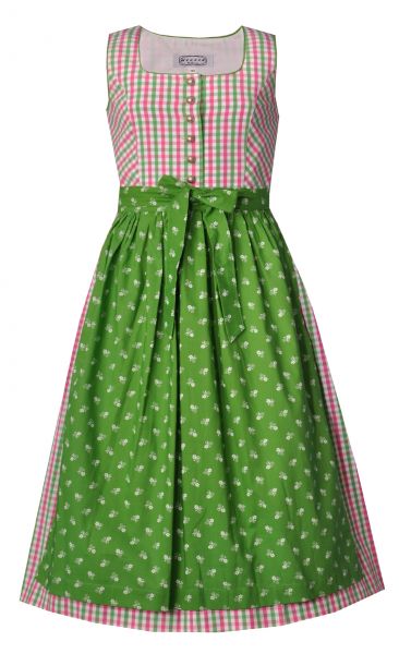 Kinderdirndl Jugenddirndl Ottenzell pink grün karo Set 2-tlg. Hannah Collection