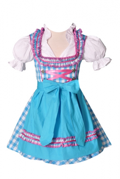Kinderdirndl Carolin türkis/pink Set 3-teilig von Bayer Madl