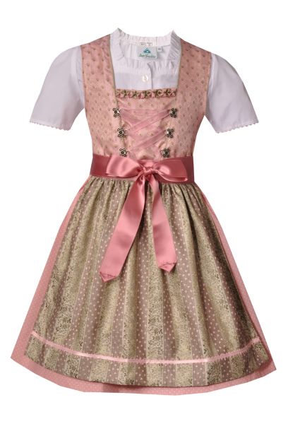Kinderdirndl Jugenddirndl Halmannsöd rosa grün Trachtenset 3tlg. Isar-Trachten