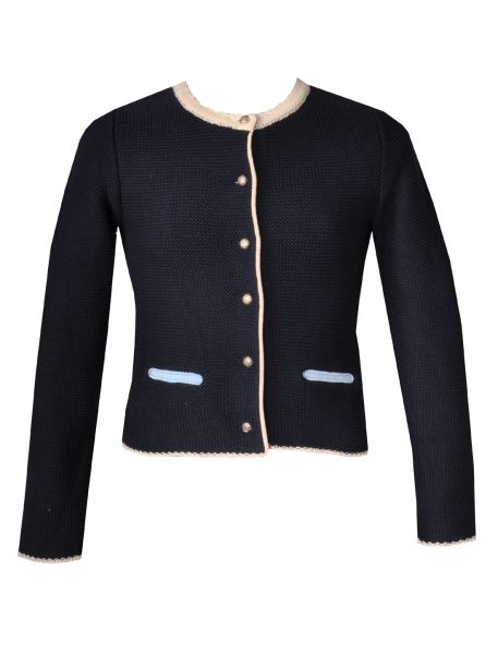 Kinder-Strickjacke Chrisi marine blau creme Turi Landhaus