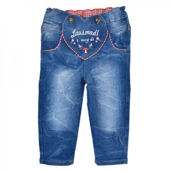 Kinder Trachten Jeans Lausmadl I mog di Alpenglück blau denim Bondi
