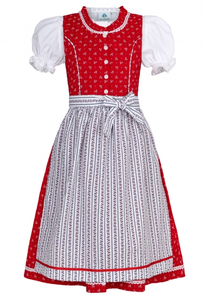Kinderdirndl Jugenddirndl Fuchsstadt rot Trachtenset 3tlg. Isar-Trachten
