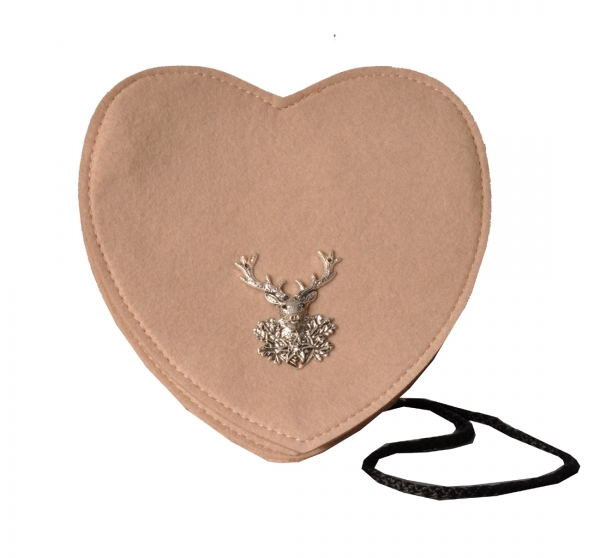 Trachtentasche Herz Ulla beige sand mit "Hirschkopf"