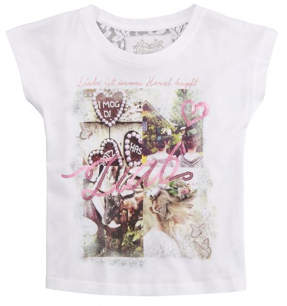 Trachtenshirt Mädchen Iska Kids weiß Hangowear