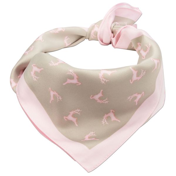 Trachten-Nickituch Springende Hirsche rosa braun Alpenflüstern