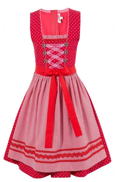 B-Ware / 2. Wahl - Kinderdirndl Jugenddirndl rot Karooptik 2 tlg. Andreas Gabalier Kollektion