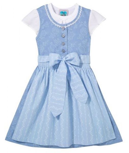 Kinderdirndl Babydirndl Anna hellblau blau Trachtenset 3tlg. Turi Landhaus
