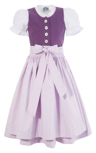 B-Ware /2. Wahl - Kinderdirndl Bergsee lila weiß 3-tlg. Hammerschmid