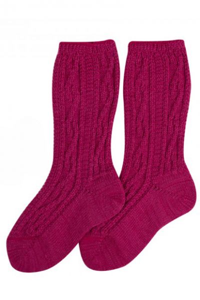 Kinder-Shoppersocken pink Rankenmuster Lusana