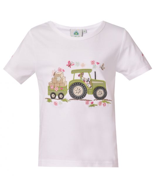 Kinder Trachten T-Shirt Eglsee weiß Kurzarm Isar-Trachten Trachtenshirt