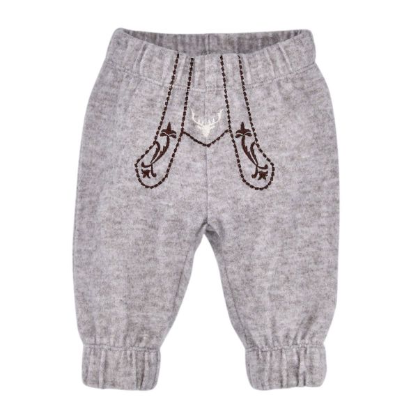 Kinder Baby Trachten Fleecehose Bergliebe grau-melange Bondi
