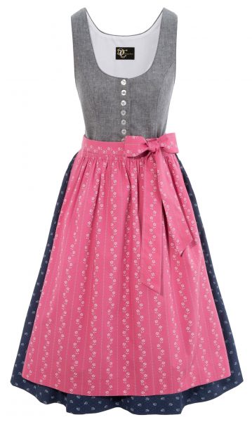 Dirndl midi 70 cm Halstätter grau blau rosa Turi Landhaus