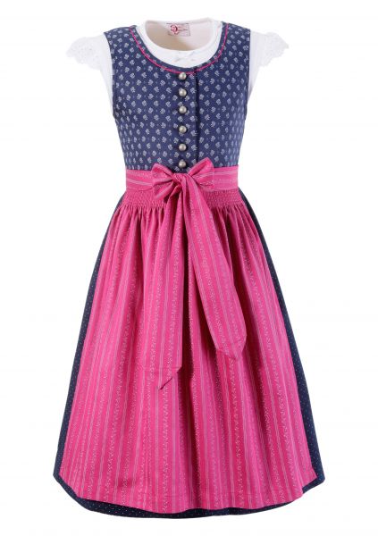B-Ware / 2. Wahl Kinderdirndl Jugenddirndl Jule blau pink Set 2-tlg. Turi Landhaus