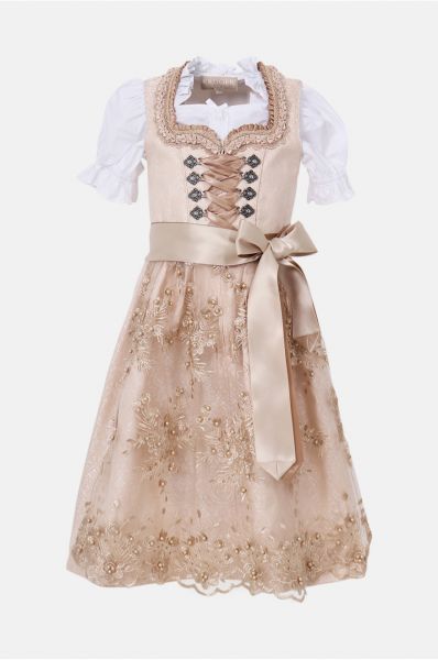 Kinderdirndl Set Aliena natur beige Trachtenset 3-tlg. Krüger