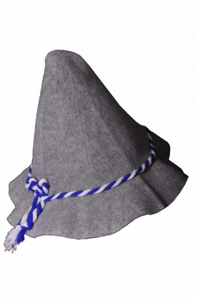 Gaudihut Sepplhut grau m. Kordel blau